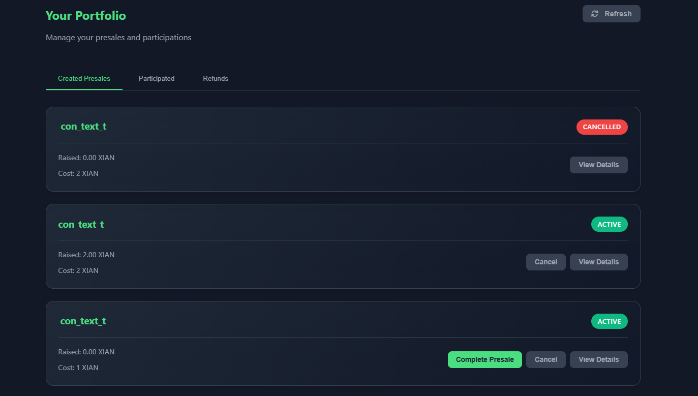 Personalized dashboard section showing user's activity and how the dashboard changes when a wallet is connected